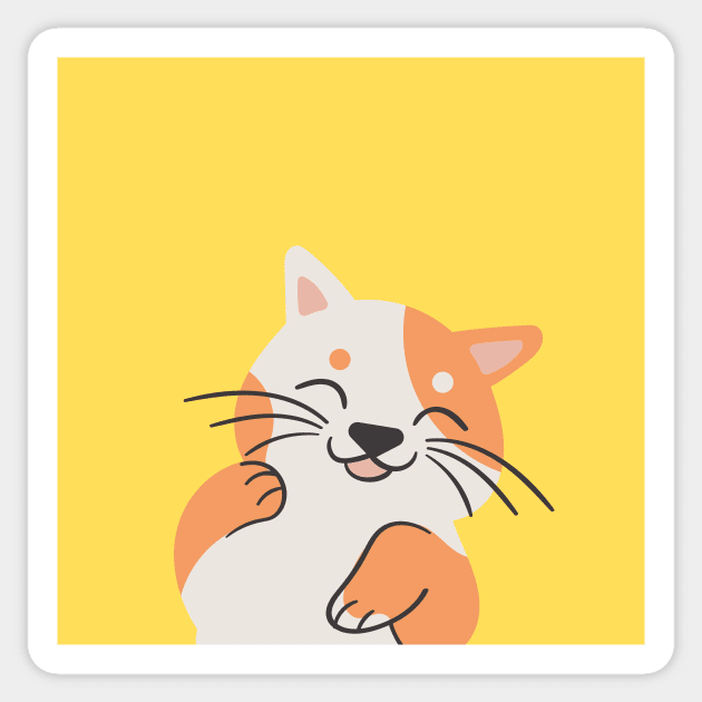 Happy Cat Sticker by Moshi Moshi Designs